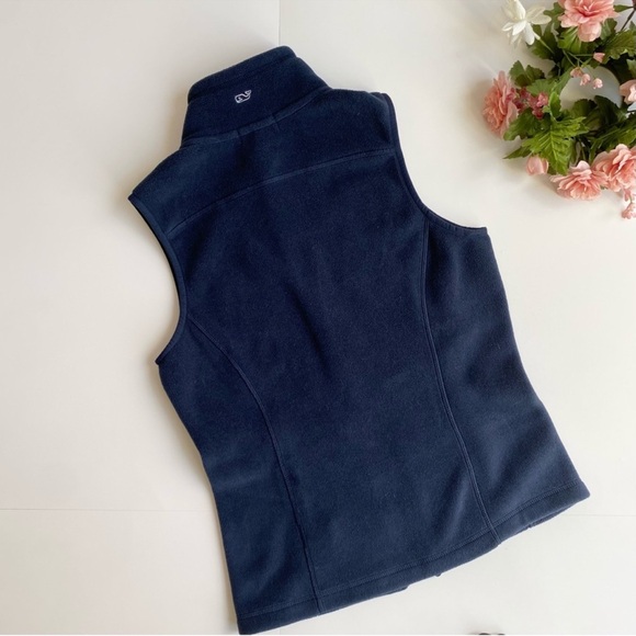 Vineyard Vines Westerly Vineyard Navy Blue Fleece Vest - Picture 8 of 9
